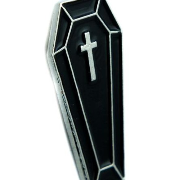 Undertaker Death Coffin Lapel Pin Horror Vampire - Picture 2 of 3